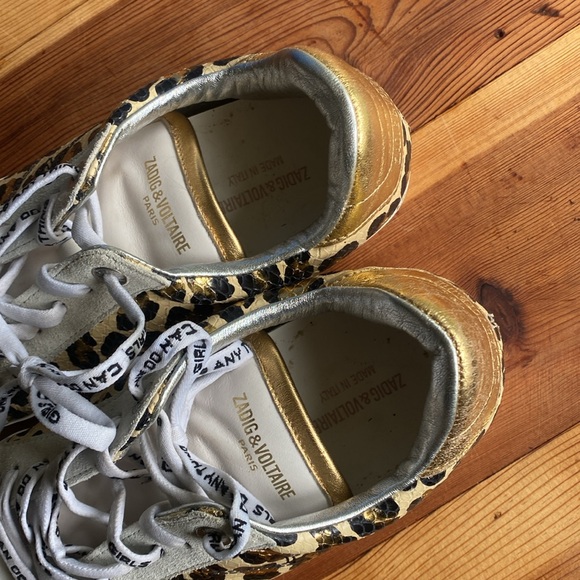 ZADIG & VOLTAIRE PARIS ANIMAL PRINT SNEAKERS LEATHER 40 GIRLS CAN DO ANY THING - Picture 5 of 9